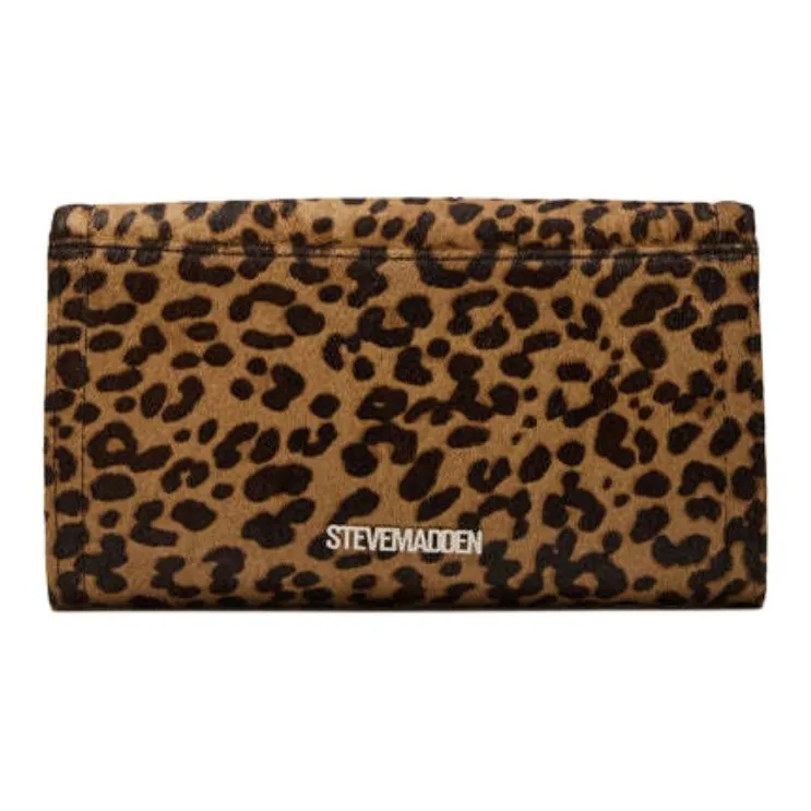 STEVE MADDEN Leather Clutch Regular Women's Leopard Print-1
