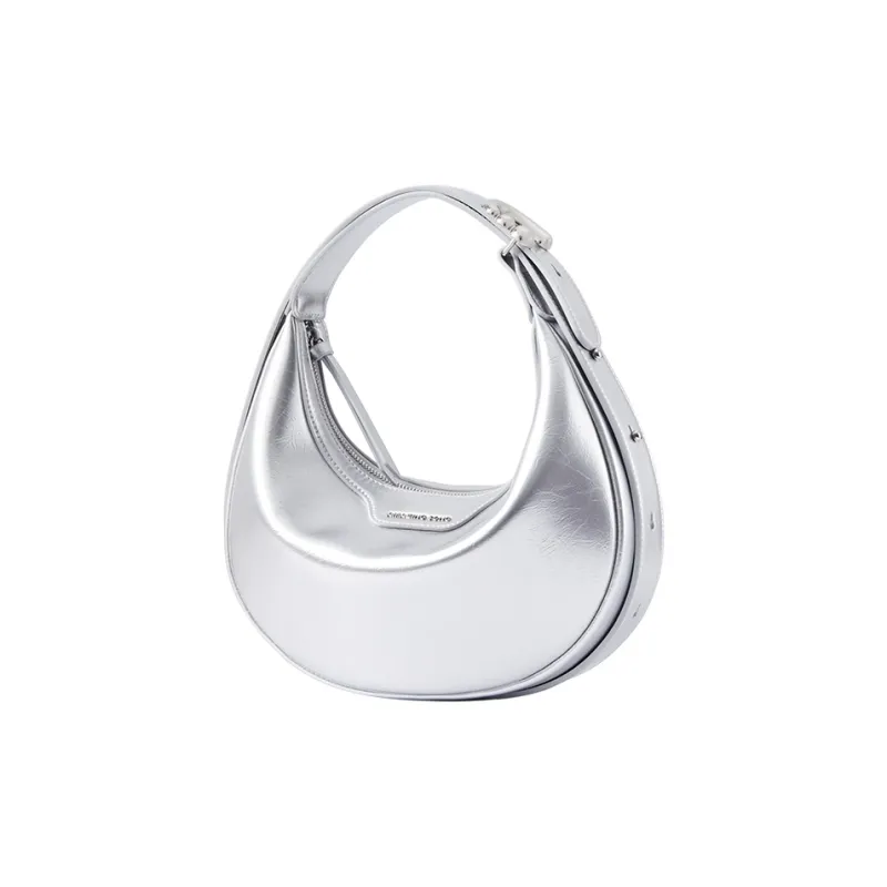 AMAZING SONG Cow Leather Shoulder Bag Small Size Women's Moonlight Silver-1