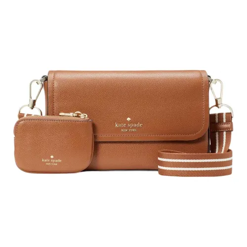 Kate Spade Litchi Grain Leather Crossbody Bag Shoulder Bag Women's Gingerbread
