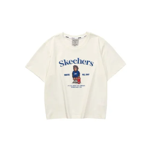 Skechers Funny Monster T-Shirts Women's Marshmallow White