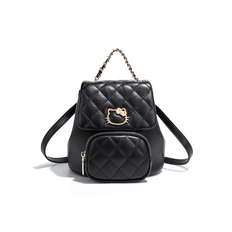 MESUCA Sanrio Sanrio Kitty Series PU Backpack Women's Ecru/Black-8