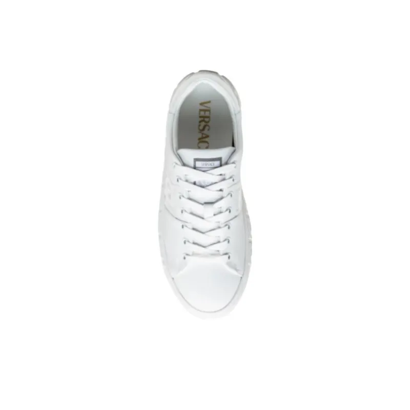 VERSACE Greca Low Top Skateboard Shoes Women's White-4