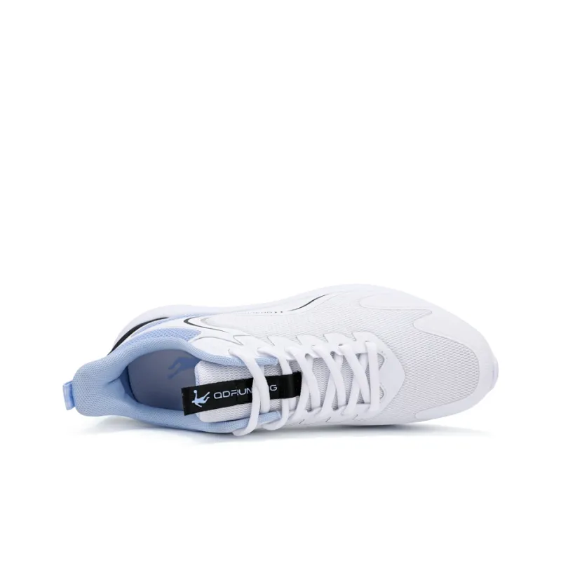 QIAODAN Cushioning, Slip Resistant, Abrasion Resistant, Breathable Low Top Running Shoes Men's White Blue-2
