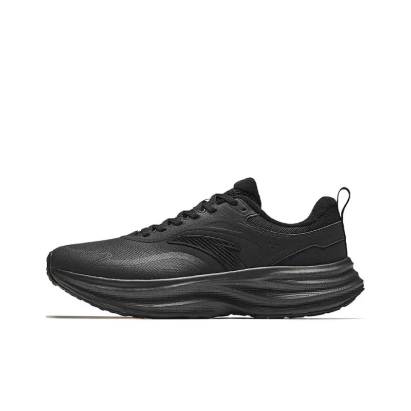 Anta Light Cloud Anti Slip Wear Resistant Low Top Casual Running Shoes Men's Black-0