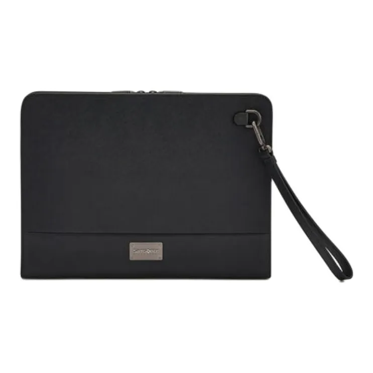 SAMSONITE Leather Clutch Unisex Black-5