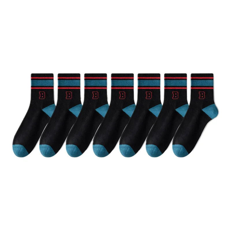 Lan Miao Mid Calf Socks Men's 7 Pack-10