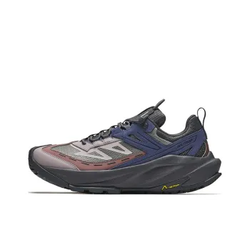 Anta Tracking Anti Slip Wear Resistant Low Top Hiking Shoes Men's Gray Blue Red
