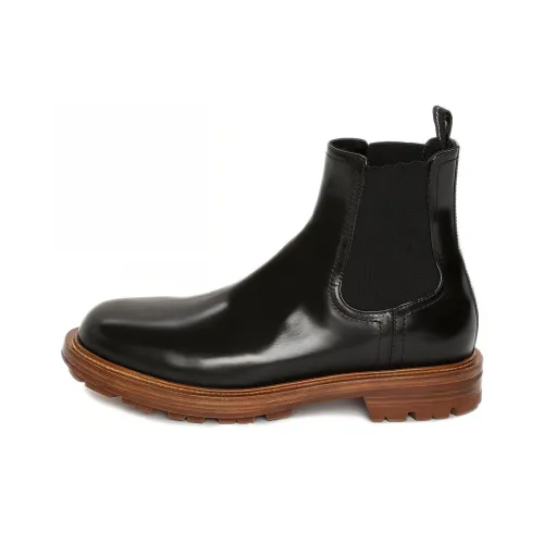 Alexander McQueen Leather Chelsea Boots Black Brown