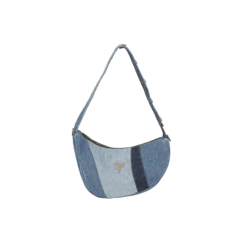 GUESS YUEQI QI Collaboration Cotton Shoulder Bag Handbag Regular Women's Blue