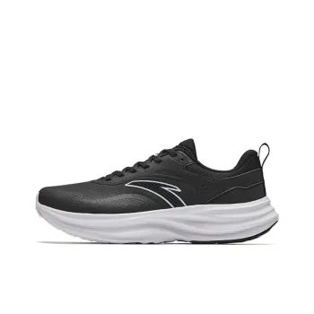 Anta Light Cloud Cushioning Lightweight Rebound Low Top Running Shoes Men's Black White