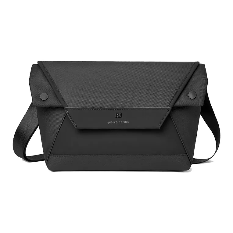 PIERRE CARDIN Fabric Crossbody Bag Regular Men's Black-0
