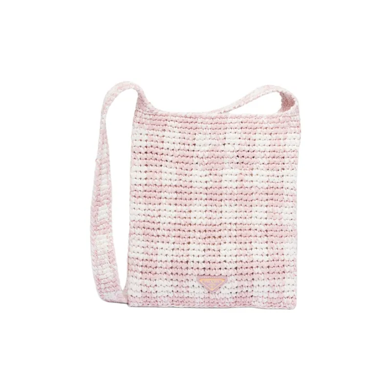 PRADA Straw And Wicker And Raffia Portable Crossbody Bag Shoulder Bag Women's Pink-2
