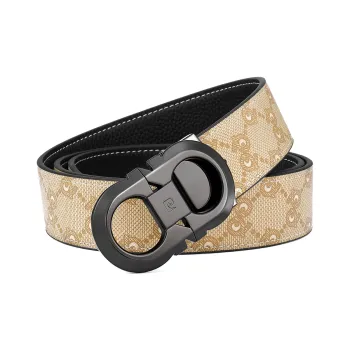 PIERRE CARDIN Pvc Men's Pant Belt Men's Black 3.45cm