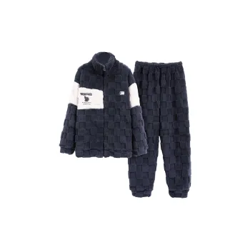 The Story Of The Flower Season Pajama Set Men's Navy Blue