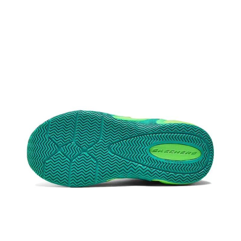 Skechers Kids BOYS Anti Slip Wear Resistant Low Top Children's Basketball Shoes Green Teenagers-3
