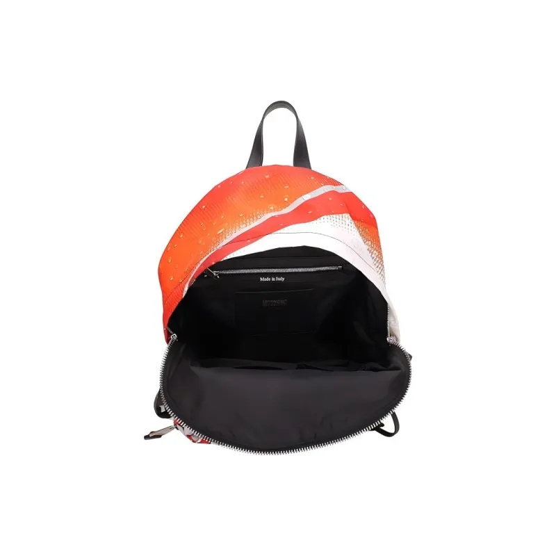MOSCHINO Cow Leather Patchwork With Polyamide Backpack Women's Red-4