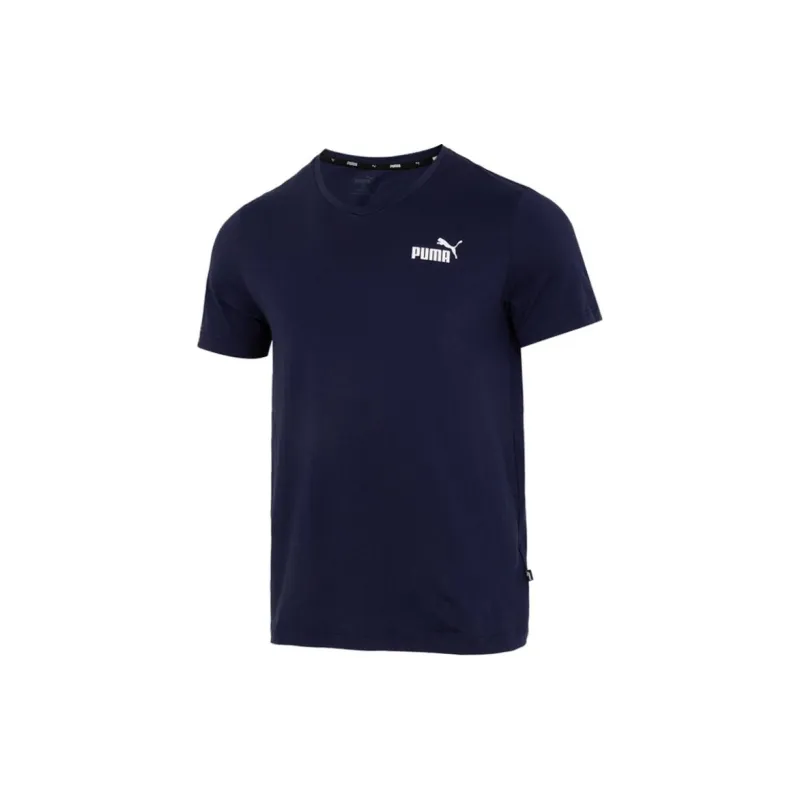 PUMA Casual Sportswear Men Set Blue Short Sleeved Shirt+Black Yellow Shorts-1