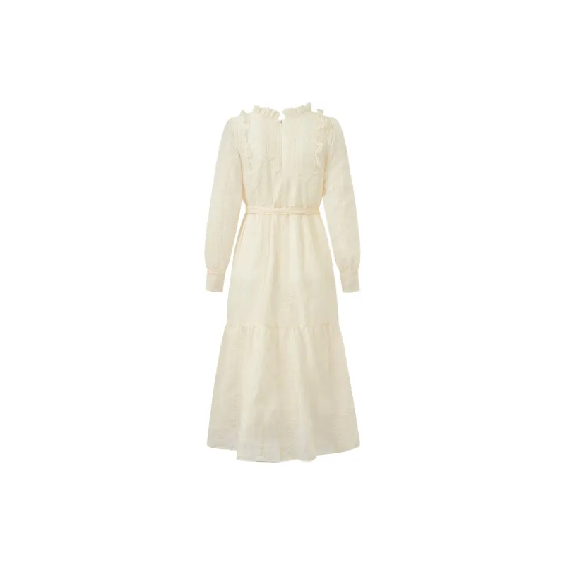 XUANSHU Long Sleeved Dresses Women's Apricot-1
