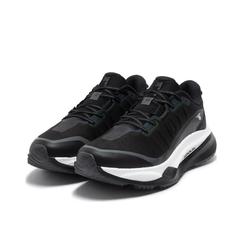 361° Red Flame 4 Slip-Resistant Cushioning Wear-Resistant Low-Top Casual Running Shoes Men's Black White-2