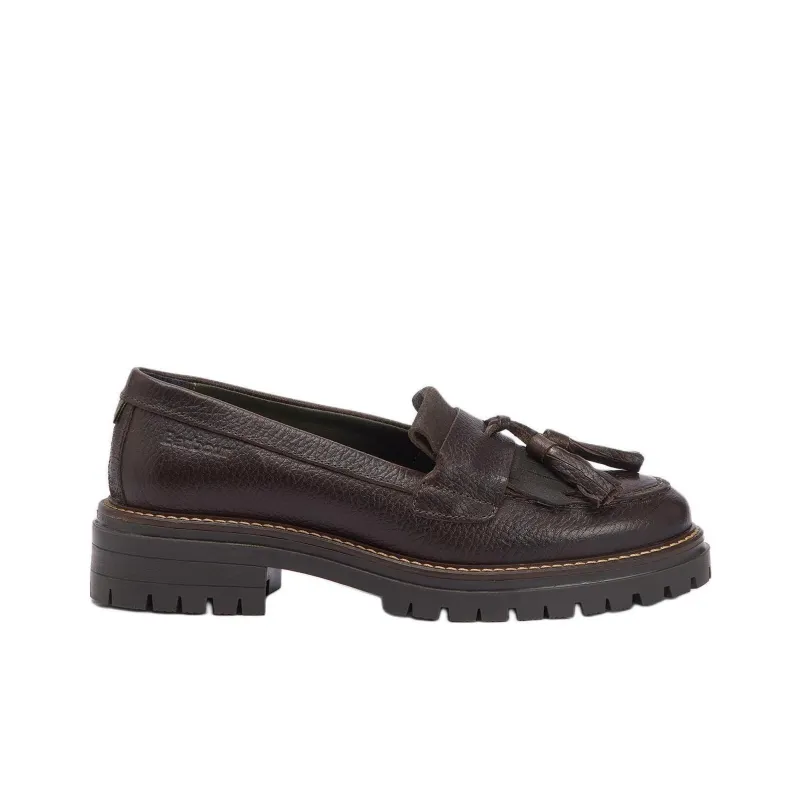 BARBOUR Dolores Tassel Loafers 4cm Women's Dark Brown-1