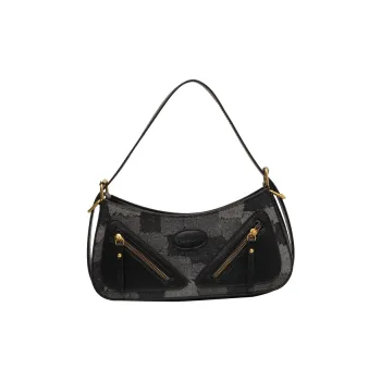 Yalu PU Shoulder Bag Regular Women's Black/Light Blue/Dark Blue