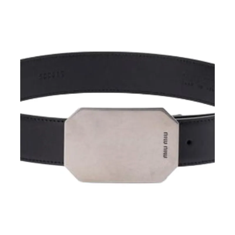 MIU MIU Logo Engraved Buckle Fastened Belt-2