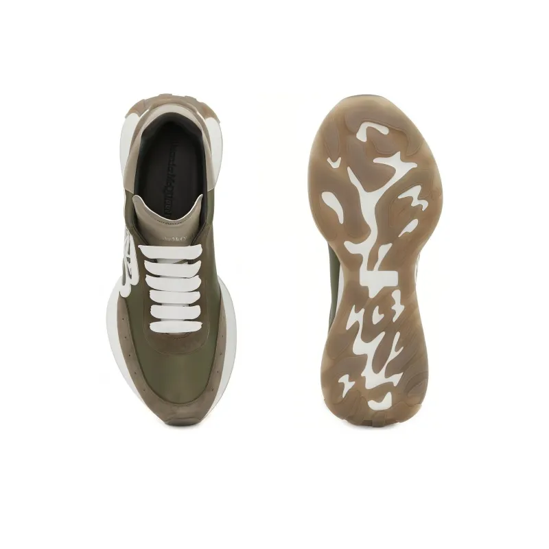 Alexander McQueen Sprint Runner Khaki White-4