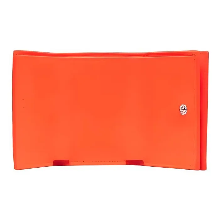 Balenciaga Cash Leather Card Clip Wallets Men's Orange-2