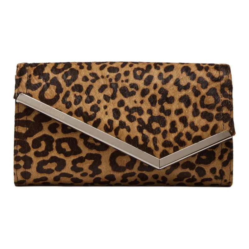 STEVE MADDEN Leather Clutch Regular Women's Leopard Print-0