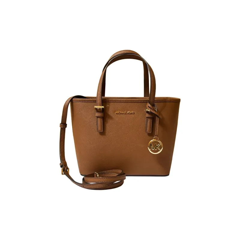 MICHAEL KORS Jet Set Travel Cross-Stitch Leather Tote Bag Shopping Bag Tote Bag Shoulder Bag Women's Brown-1