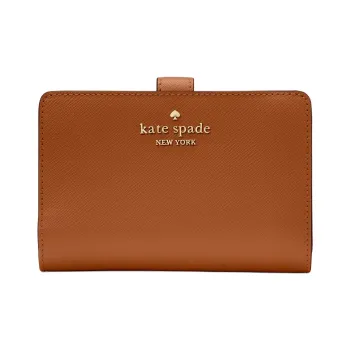 Kate Spade Cross Grain Leather Wallet Medium Size Women's Clay