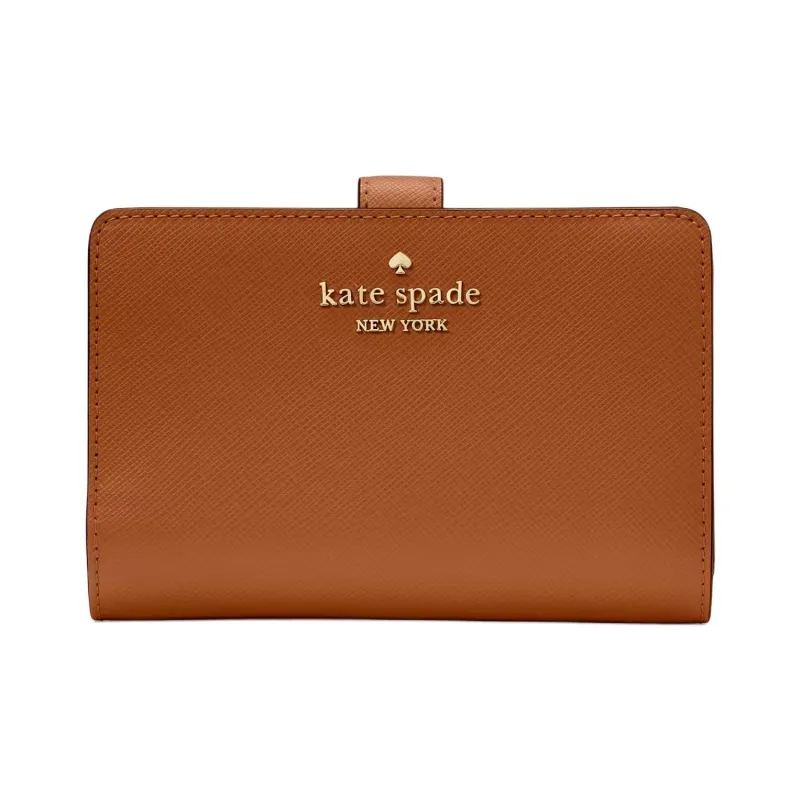 Kate Spade Cross Grain Leather Wallet Medium Size Women's Clay-0