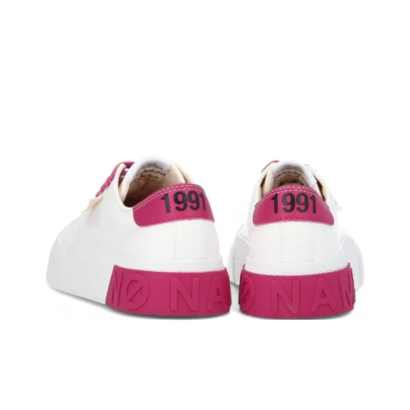 NO NAME Anti-Slip Wear-Resistant Low-Top Casual Shoes Women's White Pink-5