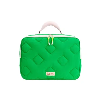 Bromen Nylon 14 Inch Commute Portable Laptop Bag With Storage Insert Regular Unisex Green/Green Grape Beige Contrast