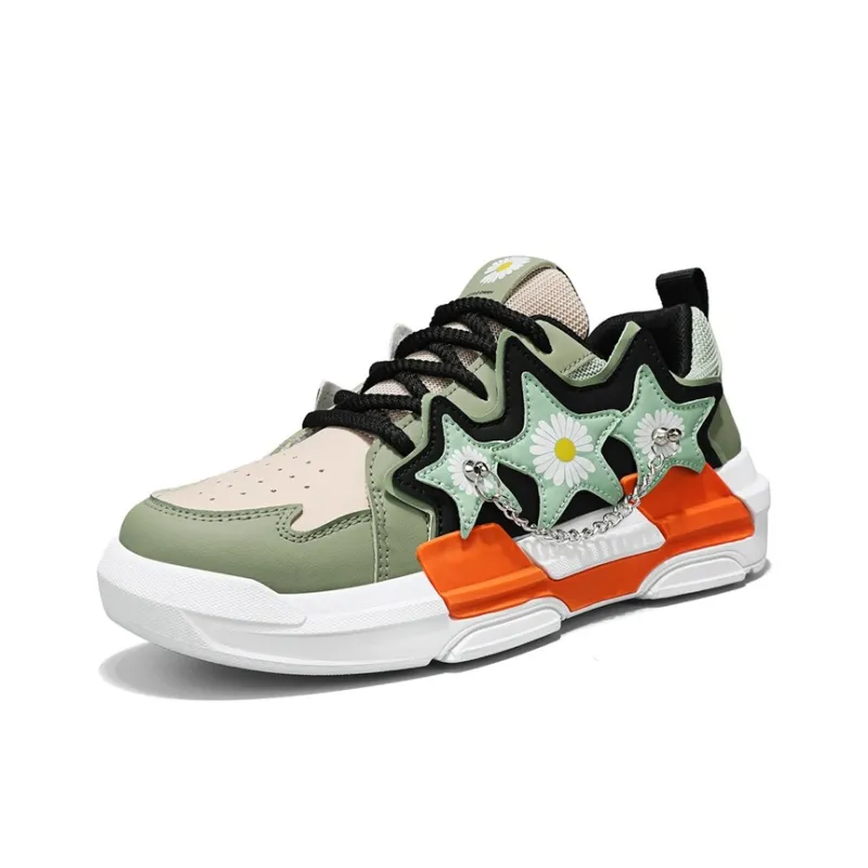 Little Daisy Small Daisy Height Increasing Wear-Resistant Breathable Slip-Resistant Low-Top Skateboard Shoes Men's-9