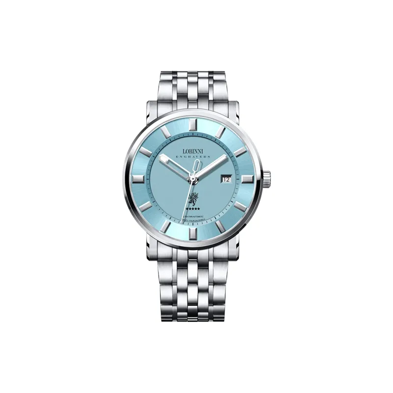 LOBINNI L Automatic Mechanical Movement Stainless Steel Watchband Watch Men's Watches Black Dial-11