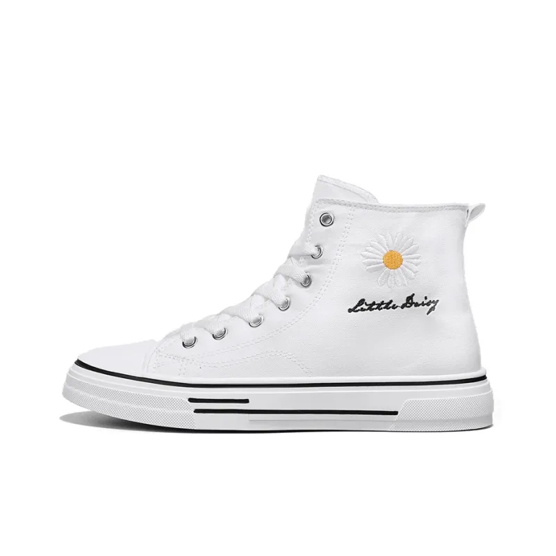 Little Daisy Small Daisy Height Increasing Wear-Resistant Breathable Slip-Resistant High-Top Canvas Shoes Men's-7