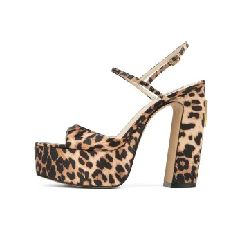 Naked Wolfe Fire Strap Sandals Women's Leopard Print