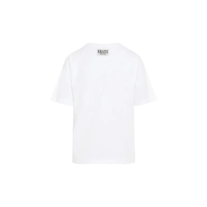 KHAITE The Mae Logo Patch Crewneck T Shirt-1