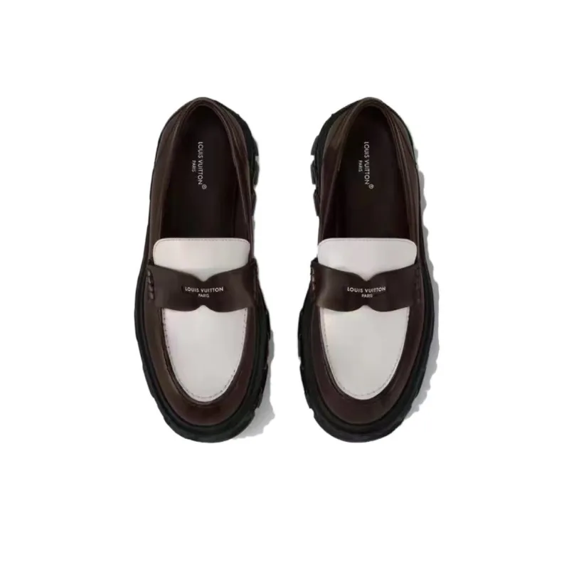 LOUIS VUITTON Record Loafers Women's Dark Brown-3