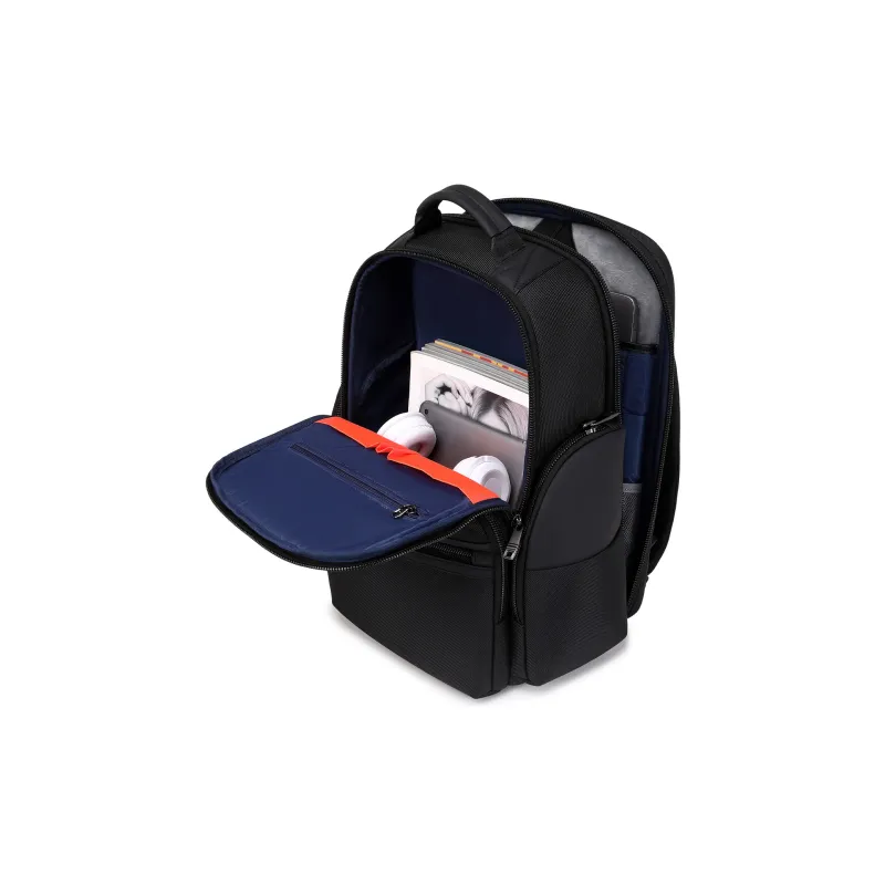 QRST Composite Fabric With Microfiber Laptop Bag Backpack Unisex Black-3