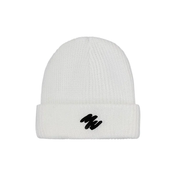 DZP Yarn Beanies Unisex Black White-5