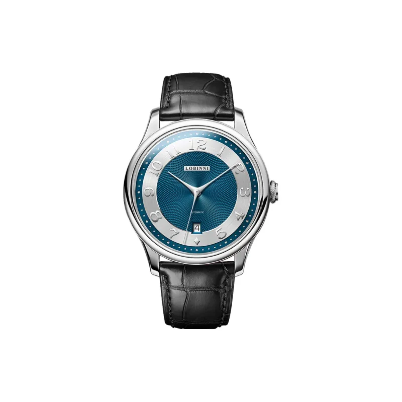 LOBINNI L Men's Watches Automatic Mechanical Movement Cowhide Strap Watch Men's Watches White Dial-7