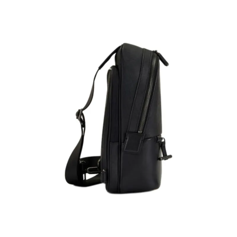 SAMSONITE Leather Crossbody Bag Shoulder Bag Unisex Black-3