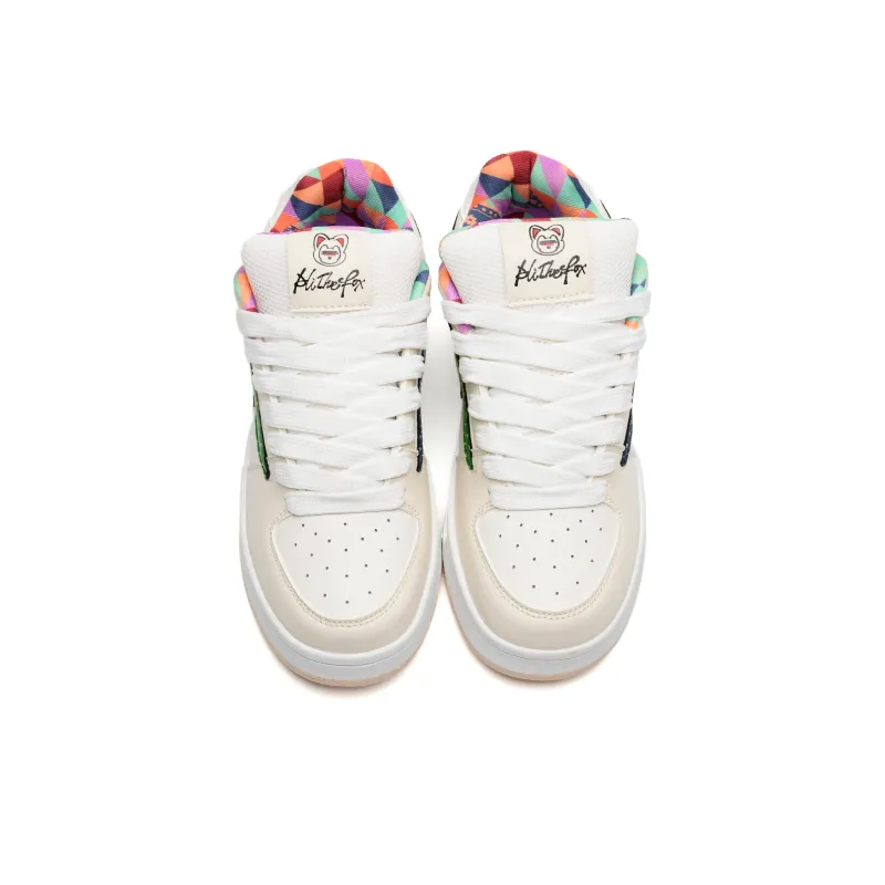 ALI THE FOX Balanced, Lightweight, And Breathable Low Top Skateboard Shoes Unisex Beige-4