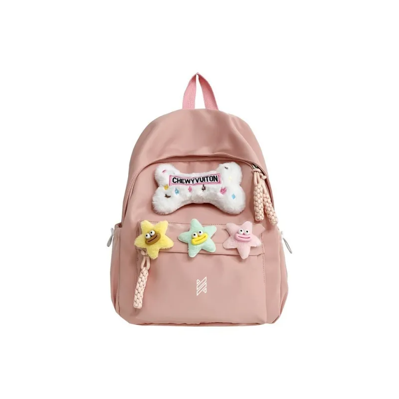 NOMK Nylon Backpack Backpack Backpack Handbag Women's Pink/Black/Green/White/Beige Yellow-9