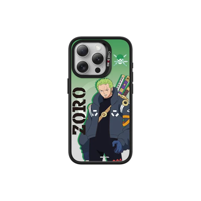 CASEBANG PC Material One Piece Collaboration Zoro Phone Case Magnetic Back Cover IPhone15/14/13/Plus/Pro/Ma-3