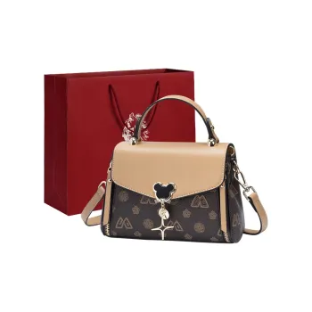 Old Man's Head Synthetic Leather Crossbody Bag Shoulder Bag Women's Coffee