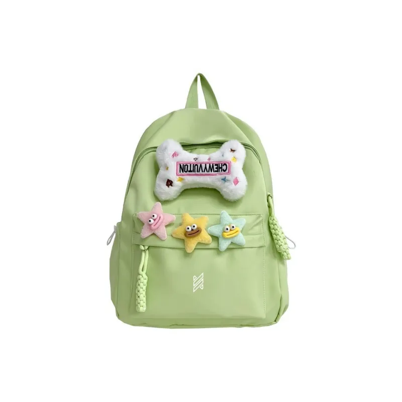 NOMK Nylon Backpack Backpack Backpack Handbag Women's Pink/Black/Green/White/Beige Yellow-12