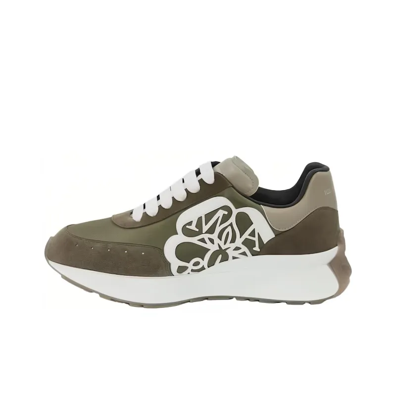 Alexander McQueen Sprint Runner Khaki White-0